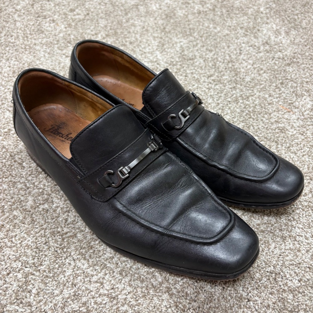 Florsheim Postino Horse Bit Loafers Mens 11.5 D Black Leather Dress Shoes 15184